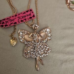 Betsey Johnson Crystal Fairy Necklace NEW 26" CHAIN